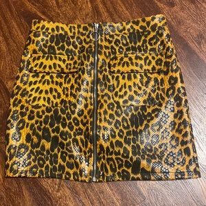 Runway Paris Faux leather skirt zip up. No buttons. Only wore once. Size L